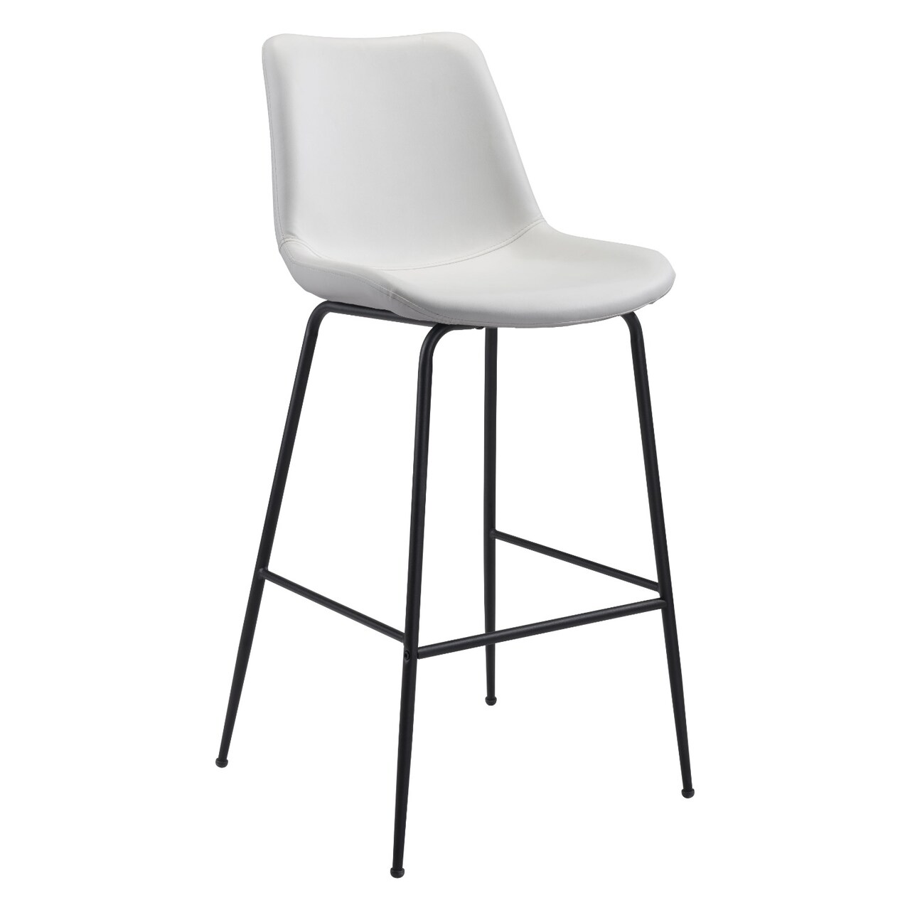 Modern Home 43&#x22; White and Black Upholstered Bar Chair